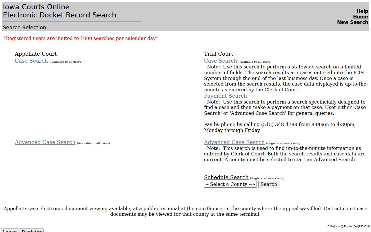Worth County traffic warrant state case search entry
