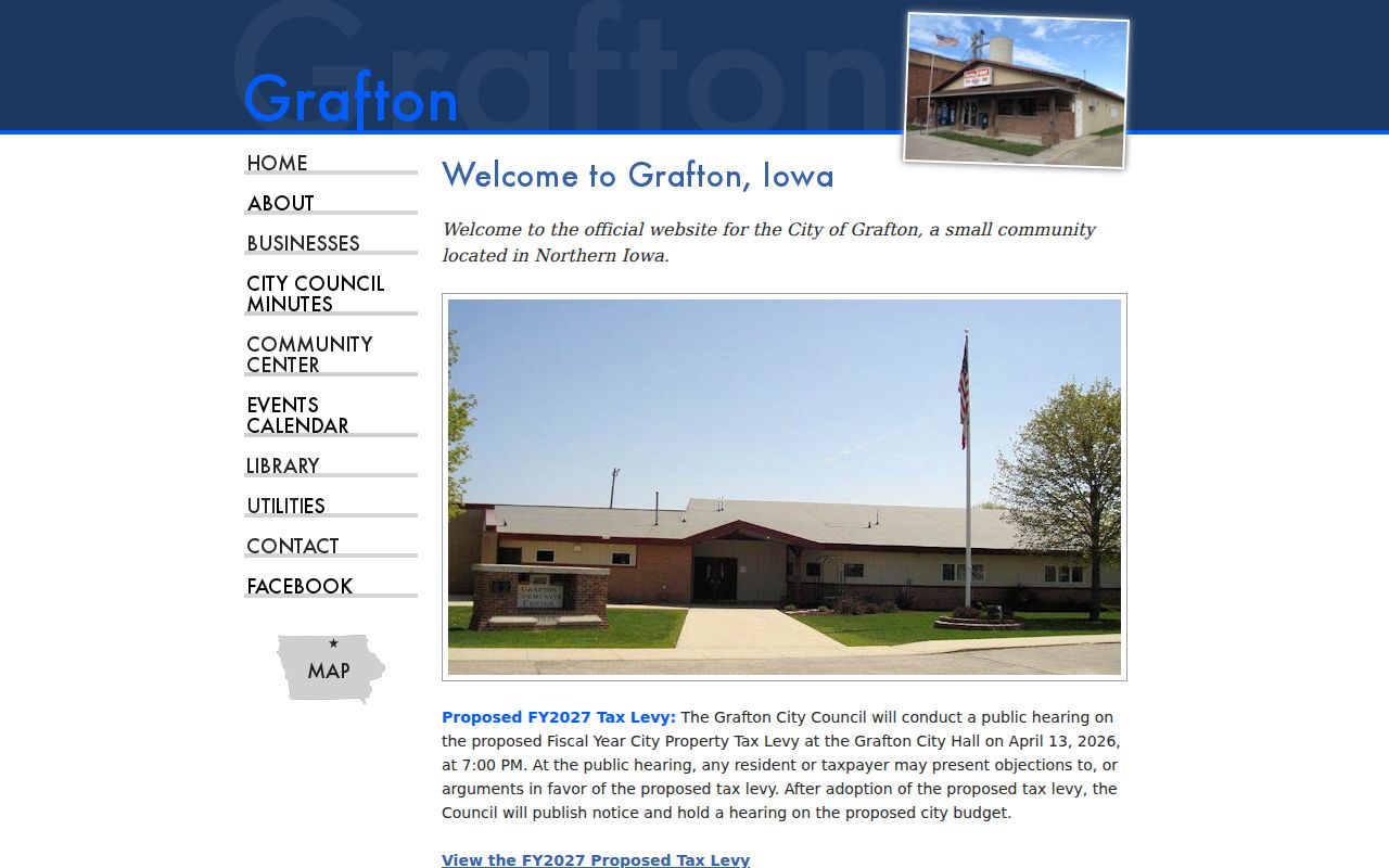 Grafton civic website used as local context for Grafton warrant records