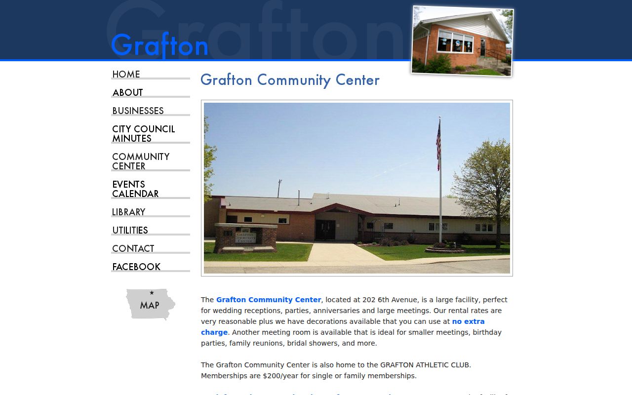 Grafton community facility page shown as non-court location context for warrant questions